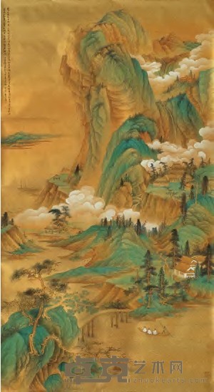 陈无忌 1997年作 江堤晚景图 镜心 182×100cm