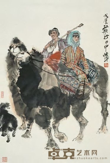 刘棣 2004年作 戈壁放歌行 镜心 102×69cm