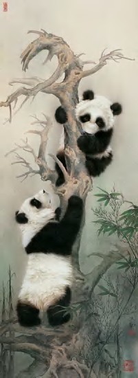 王申勇 熊猫 镜心137×50.5cm