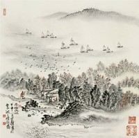 沈明权 2004年作 思接天地 镜心