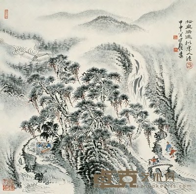 沈明权 2004年作 松泉清逸 镜心 47.5×48cm