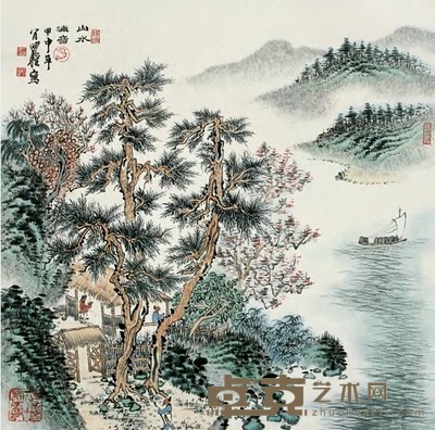 沈明权 2004年作 山水清音 镜心 45×45.5cm