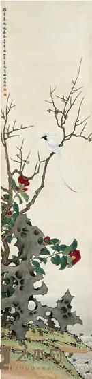 马家桐 花鸟图 立轴 214×53cm