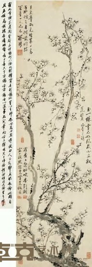 罗聘 墨梅 镜心 95.5×27.5cm