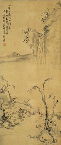 居廉 1903年作 溪江垂钓 立轴