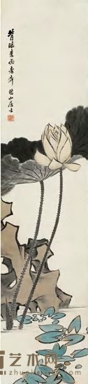 任淇 荷香满塘 立轴 136×31cm