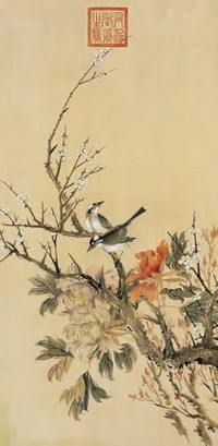 同治帝 花鸟 立轴