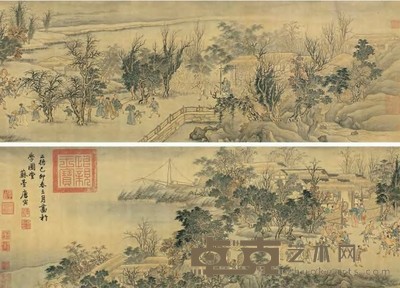唐寅（传） 1519年作 村斗图 手卷 29.5×165.5cm