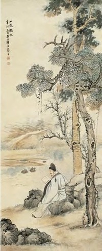 陆恢 1891年作 小苑听秋 立轴