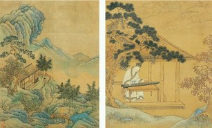仇英（款） 山水 人物 镜心