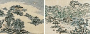 无款 山水 镜心