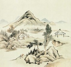 无款 山水 镜心