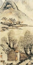 无款 山水 镜心