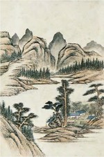 无款 山水 册页（五开选一）