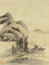 无款 山水 镜心