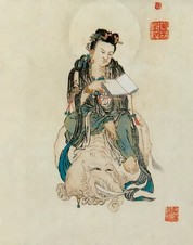 无款 人物 镜心