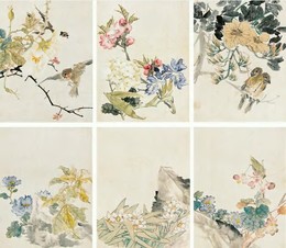 无款 花鸟 册页（十开选六）