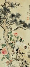 孟毓梓 松鹤延年 立轴