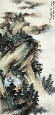 尤小云 春山参禅图 立轴