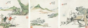 张问陶 山水 册页（十二开选三）