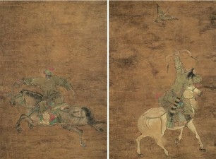 无款 骑射图 立轴