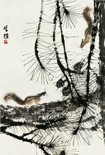 方楚雄 松鼠 镜心