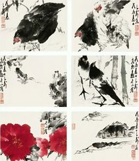 王子武 1988年作 花鸟（六张） 镜心