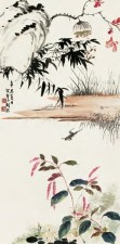 胡汀鹭 1931年作 池塘春色 立轴