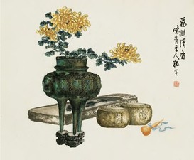 孔宣 花韵清香 立轴