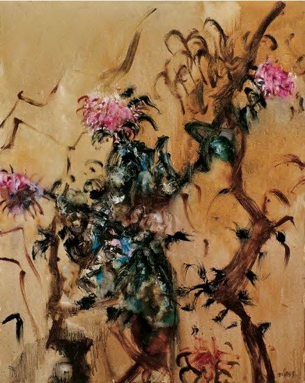 周春芽 1993年作 花卉100×80cm