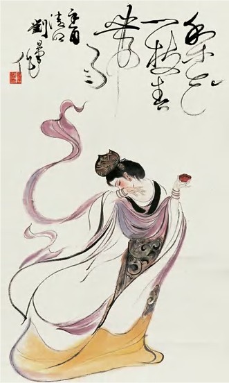 刘旦宅 1981年作 仕女图 立轴80×49cm