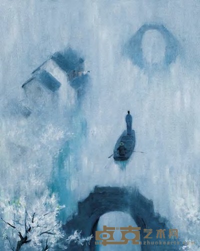 韦启美 1999年作 春雨江南 73×60.2cm