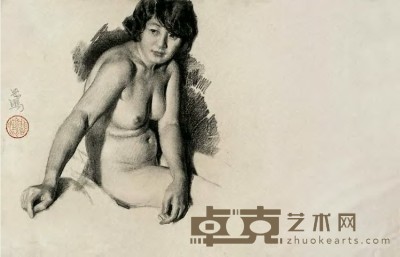 徐悲鸿 20世纪20年代初作 蒋碧微人体 31×48cm