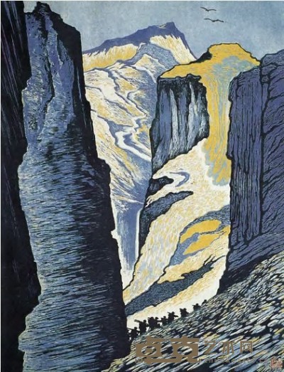 王琦 1963年作 雪原峡谷 66×50cm