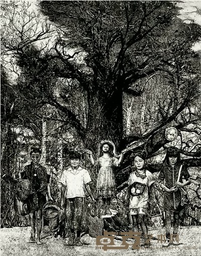魏谦 2002年作 生命的理想 65.6×50.3cm
