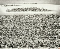 张敏杰 1991年作 远山前奔跑的马群