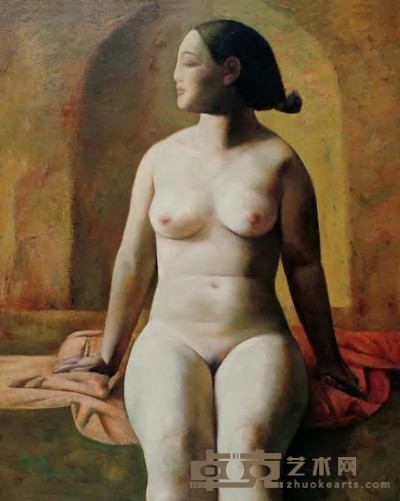 宫立龙 1992-1999年作 正坐女人体 80×65cm