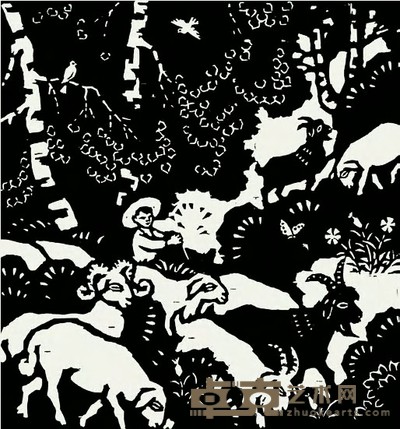 力群 1962年作 林茂羊肥 42.7×39.5cm