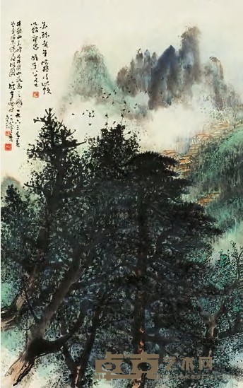 黎雄才 井冈山 立轴 82×52cm