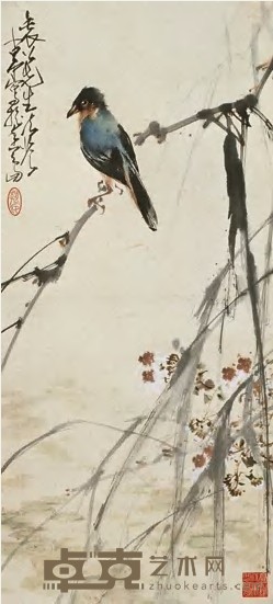 赵少昂 花鸟 立轴 72×33cm