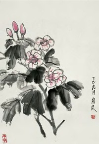 关良 花卉 立轴