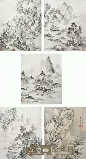 蔡锦泉 山水 册页（八开选五） 30×36cm×8