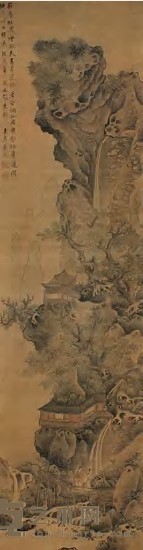 蓝瑛（款） 山水 立轴 182×50cm
