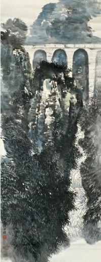 石鲁 辛丑（1961）年作 秦岭涧溪 镜心