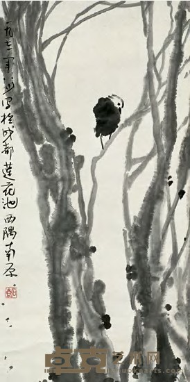 陈子庄 花鸟 立轴 66×33cm