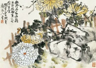 赵云壑 黄花秋风图 立轴