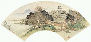 许荣勋 1907年作 山居图 扇面