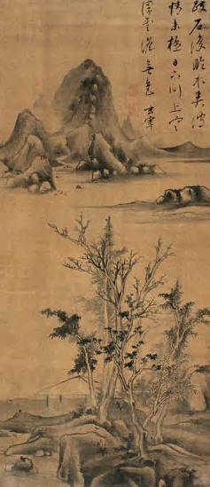 董其昌 山水 立轴104×45cm
