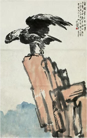 徐悲鸿 1932年作 华岳秋隼 立轴112×70cm