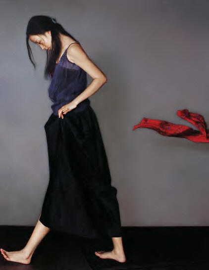 李贵君 2004年作 飘动的红丝巾145×113cm